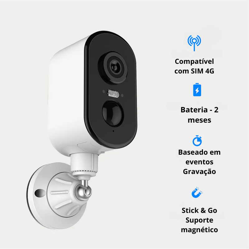 Câmara de vigilância 4G autónoma – sem Wi-Fi, sem cabos, 100% móvel