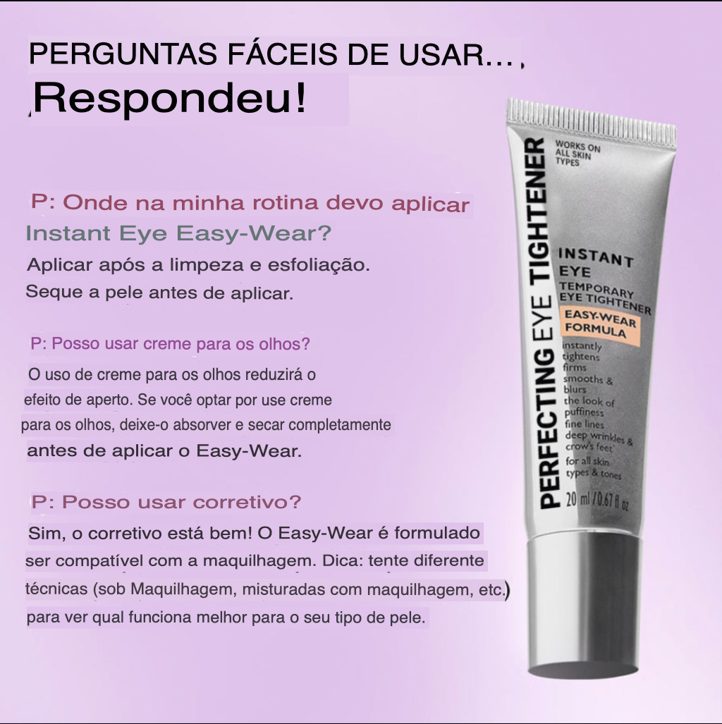 Creme instantâneo para o contorno dos olhos