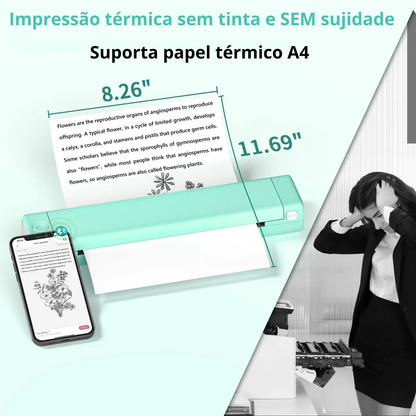 impressora térmica portátil sem âncora