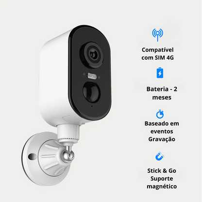 Câmara de vigilância 4G autónoma – sem Wi-Fi, sem cabos, 100% móvel